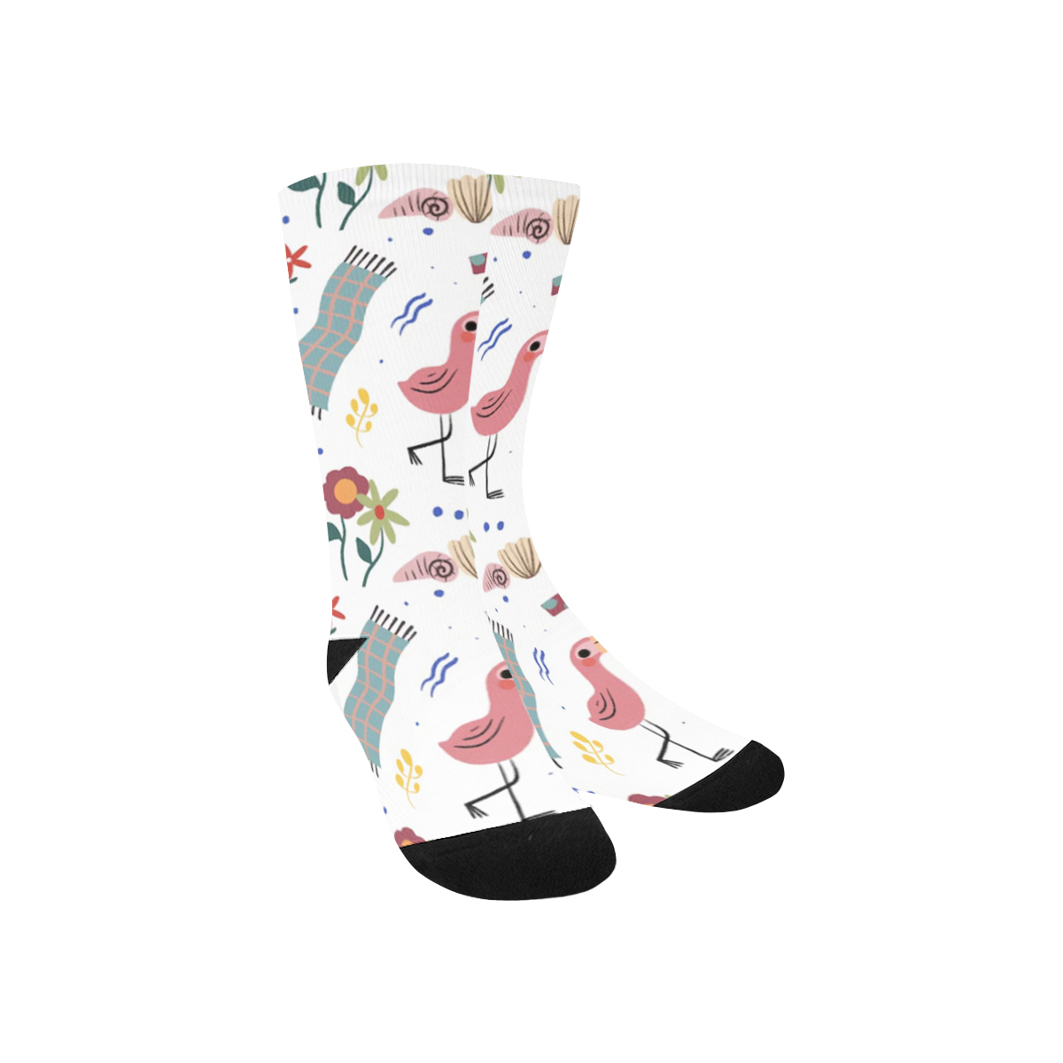 女士涤纶印花袜子